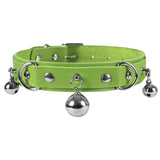 PU Leather Small Bell Choker Necklace Punk Style Women Torques