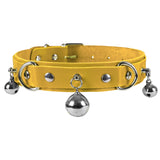 PU Leather Small Bell Choker Necklace Punk Style Women Torques