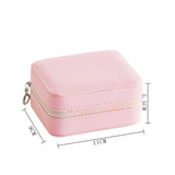 PU Leather Square JewelryTravel Jewelry Case Boxes Travel Portable Jewelry Box
