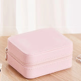 PU Leather Square JewelryTravel Jewelry Case Boxes Travel Portable Jewelry Box