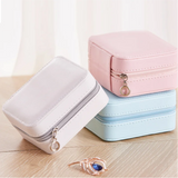 PU Leather Square JewelryTravel Jewelry Case Boxes Travel Portable Jewelry Box