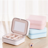PU Leather Square JewelryTravel Jewelry Case Boxes Travel Portable Jewelry Box