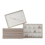 PU Leather Stackable Jewelry Display Trays Showcase Organizer Storage