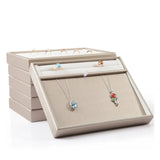 PU Leather Stackable Jewelry Display Trays Showcase Organizer Storage