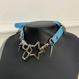 Star Pendant Short Necklace for Women Cosplay Choker Collar Girls Party Jewelry