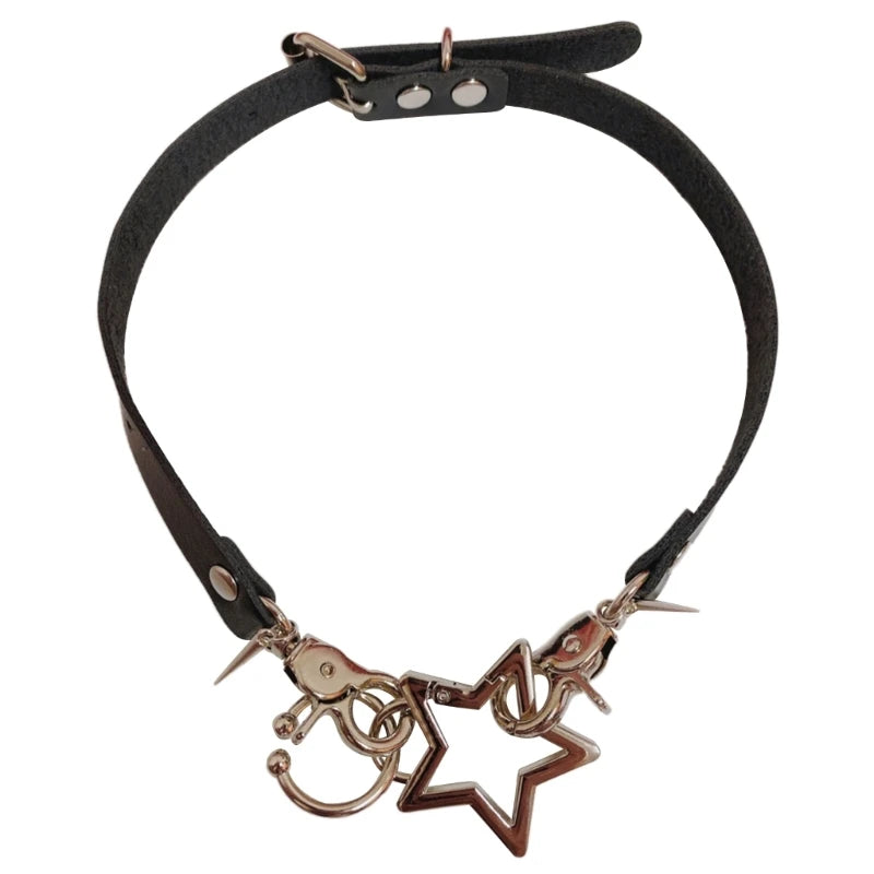 Star Pendant Short Necklace for Women Cosplay Choker Collar Girls Party Jewelry