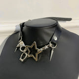 Star Pendant Short Necklace for Women Cosplay Choker Collar Girls Party Jewelry