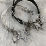 Star Pendant Short Necklace for Women Cosplay Choker Collar Girls Party Jewelry