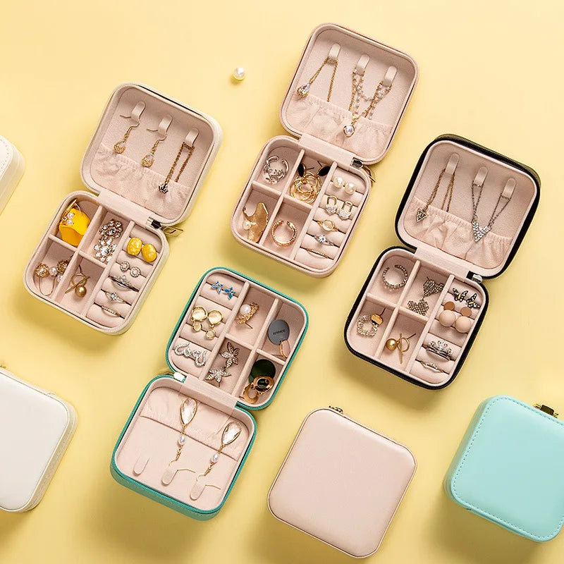PU Leather/Velvet Earrings Ring Jewellery Case Storage