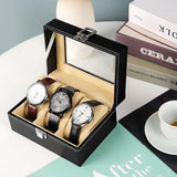 PU Leather Watch Box Jewelry Storage Organizer with Lock