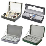 PU Leather Watch Box Jewelry Storage Organizer with Lock