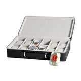 PU Leather Zipper Bag Watch Jewelry Collection Storage Box