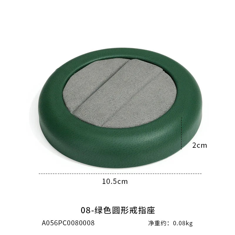 PU Leather Ring Holder Tray Necklace Display Stand Jewelry Organizer