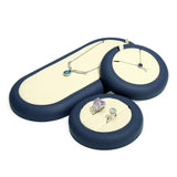 PU Leather Ring Holder Tray Necklace Display Stand Jewelry Organizer