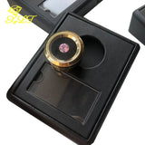Round Gem Box With Rhinestone Display Base Jewelry Gift Box