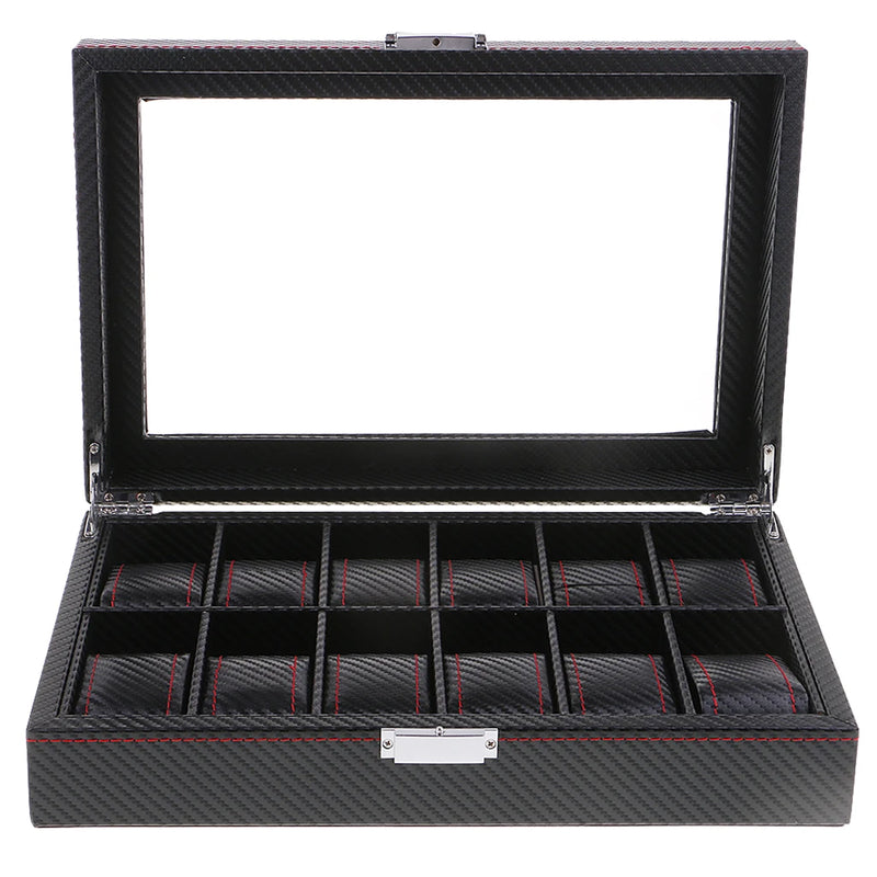 Transparent Display Storage Holder Case 12 Slot for Watch Jewelry