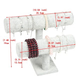 PU Velvet Jewelry Bracelet Storage Display Chain Watch T-Bar Rack Organizer
