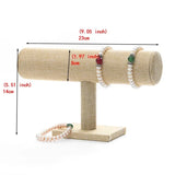 PU Velvet Jewelry Bracelet Storage Display Chain Watch T-Bar Rack Organizer