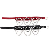PU Leather Chain Necklace Punk O-Ring Chain Collar Sexy Choker