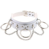 PU Leather Chain Necklace Punk O-Ring Chain Collar Sexy Choker