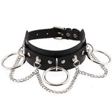 PU Leather Chain Necklace Punk O-Ring Chain Collar Sexy Choker