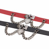 Vintage PU Leather Heart Choker Necklace Women Goth Jewelry