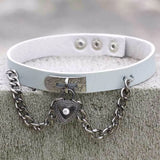 Vintage PU Leather Heart Choker Necklace Women Goth Jewelry
