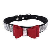 PU Punk Leather Butterfly Collar Necklace Rhinestone Choker Collar