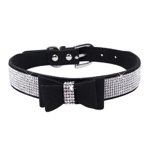 PU Punk Leather Butterfly Collar Necklace Rhinestone Choker Collar