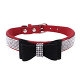 PU Punk Leather Butterfly Collar Necklace Rhinestone Choker Collar