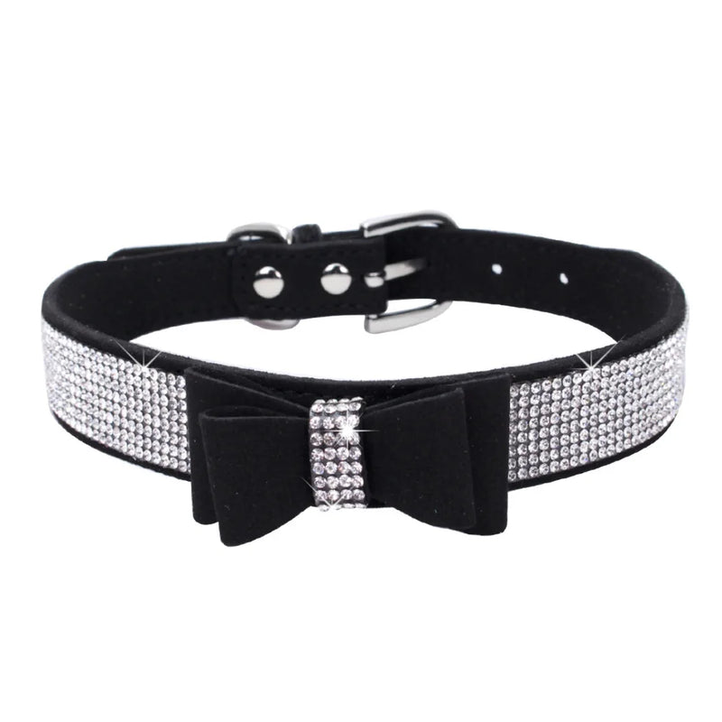 PU Punk Leather Butterfly Collar Necklace Rhinestone Choker Collar