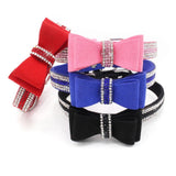 PU Punk Leather Butterfly Collar Necklace Rhinestone Choker Collar