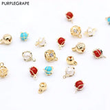 PURPLEGRAPE 18K Bell Zircon Loose Pearl Jewelry DIY Material