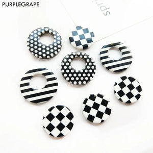 Purple Acetate Geometry Pendant DIY Earrings - Pack of 8