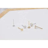 18K Copper Plated Flat Head Earrings DIY Hand Material Base Parts 20