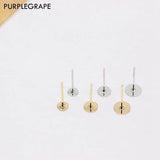 18K Copper Plated Flat Head Earrings DIY Hand Material Base Parts 20
