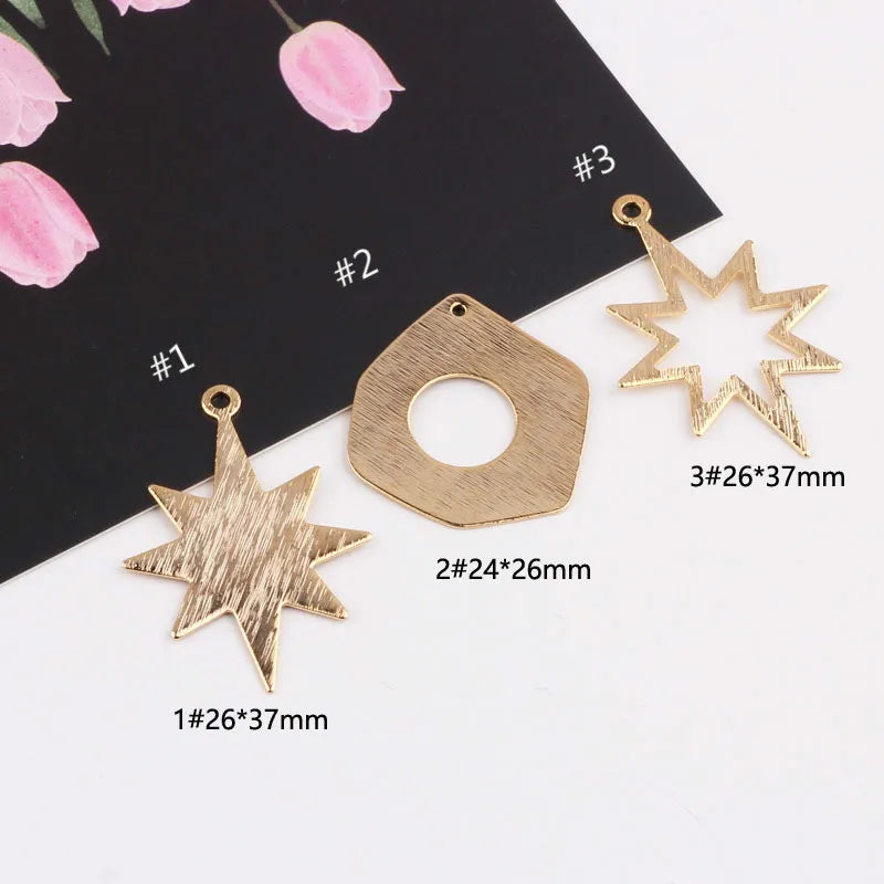 Copper Plated 18K Star Disc Accessories for DIY Jewelry