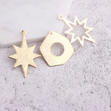 Copper Plated 18K Star Disc Accessories for DIY Jewelry
