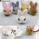 PURPLEGRAPE Wool Rabbit Jewelry Material DIY Earrings Rubber Band Accessories