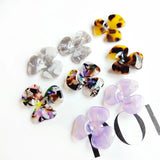 Purple Acetate Petal Earrings Set of 4