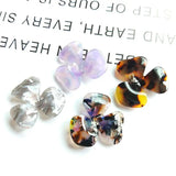 Purple Acetate Petal Earrings Set of 4