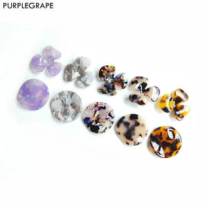 Purple Acetate Petal Earrings Set of 4