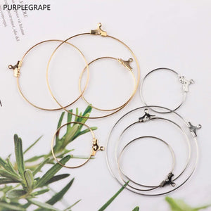 10pcs Copper Plating Round Earrings Korea Minimalist Earring Stud