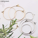10pcs Copper Plating Round Earrings Korea Minimalist Earring Stud