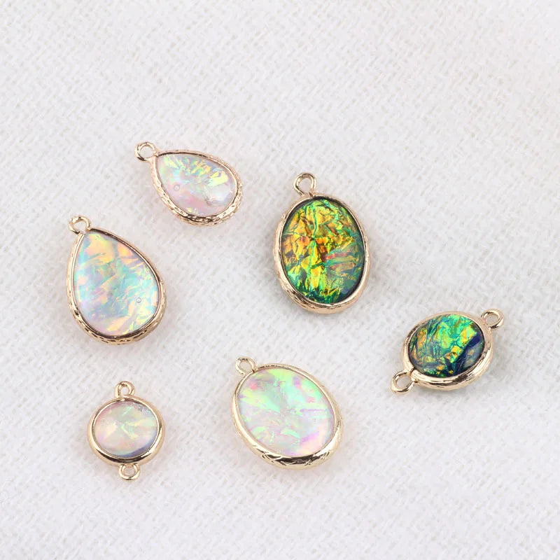 Purple Grape DIY Earrings Accessories Japanese Alloy Mermaid Water Drop Oval Pen