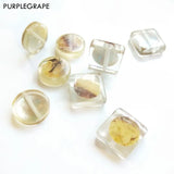 Japanese Acrylic Square Round Shell DIY Earrings Jewelry Material 8 Packs