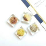 Japanese Acrylic Square Round Shell DIY Earrings Jewelry Material 8 Packs