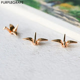 Japanese Alloy Paper Crane Pendant for Earrings DIY