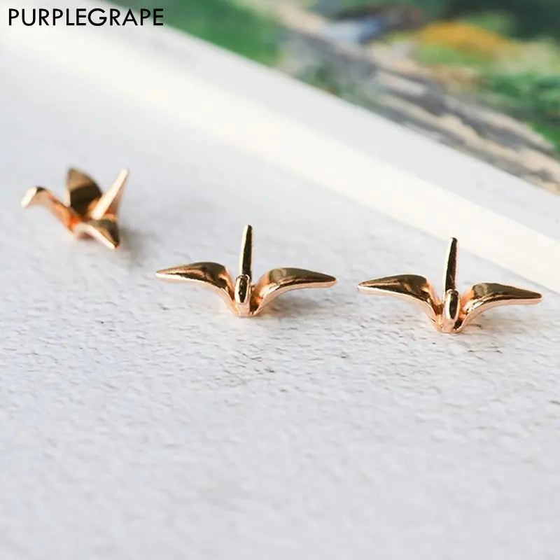 Japanese Alloy Paper Crane Pendant for Earrings DIY