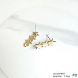 Minimalism Metal Star Love Ear Stud Earrings DIY 8 Pack